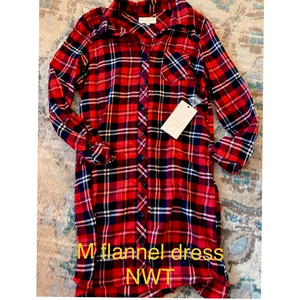 ADORABLE Boutique Flannel Dress NWT